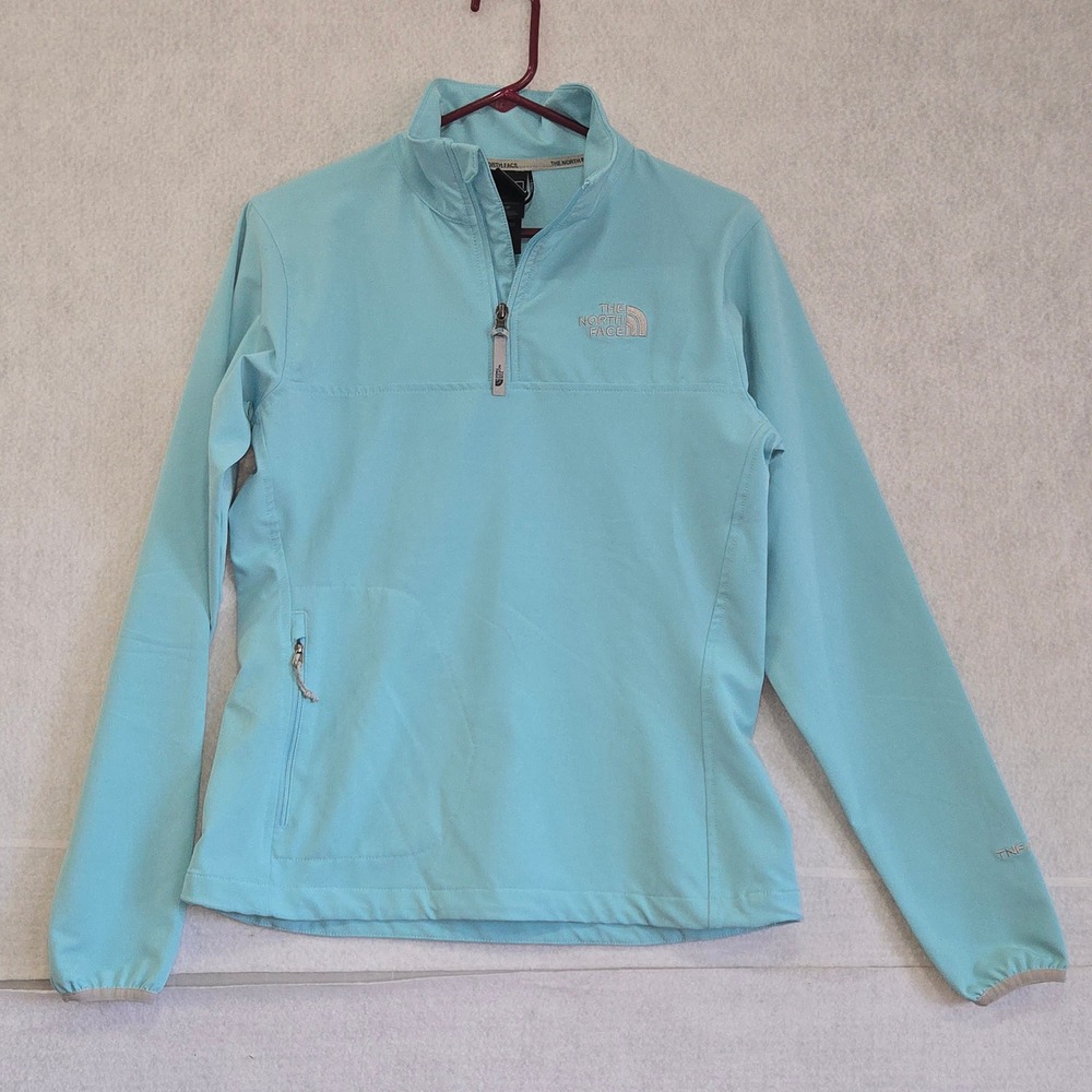 The North Face Womens Apex Bionic 1/4 Zip Softshell Jacket Blue Small S/P 0002
